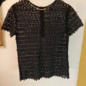 Banana Republic Black Lace Top – XS